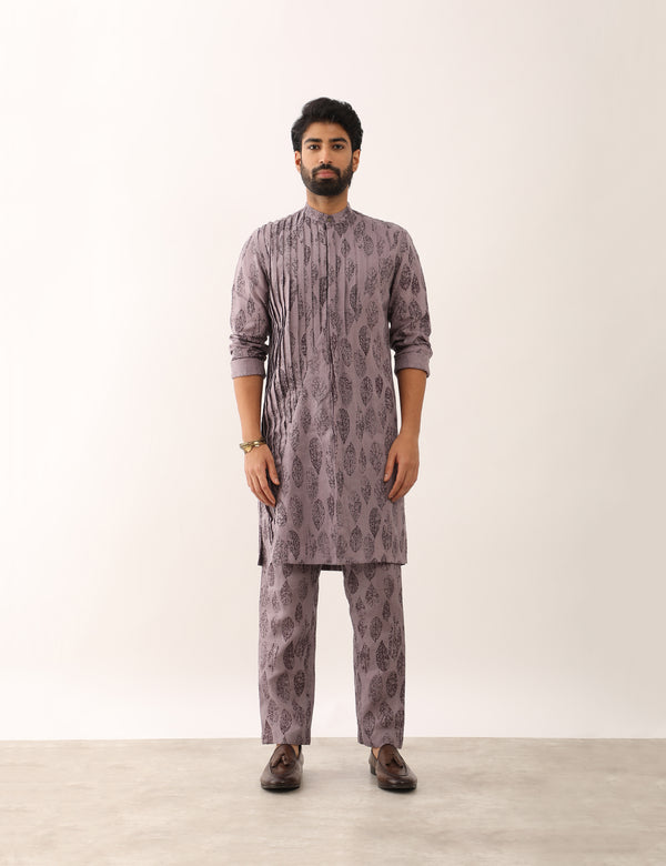 AARAV LEAF KURTA SET - PURPLE