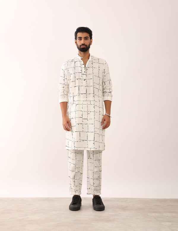 KRISH TETRIS KURTA - WHITE