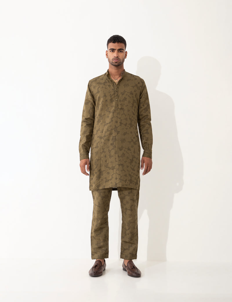 TORY VOID KURTA SET- BROWN