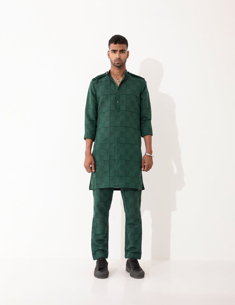 AUBREY MESH KURTA - GREEN