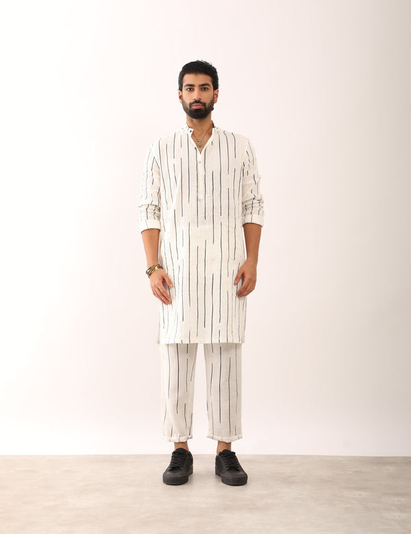 KALPIT STRIPES KURTA - WHITE