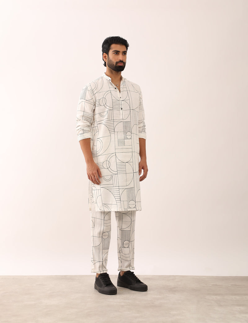 PRANAV GATSBY KURTA - WHITE