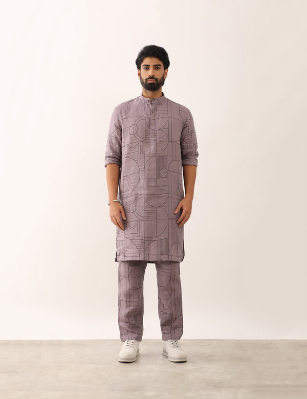 KRISH GATSBY KURTA SET - PURPLE