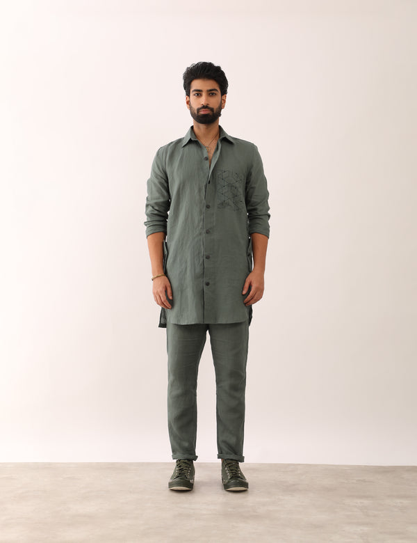 VEDANT SHIRT SET - GREEN