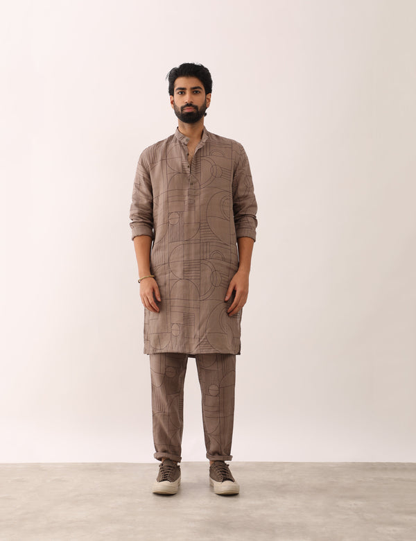 KRISH GATSBY KURTA - STONE