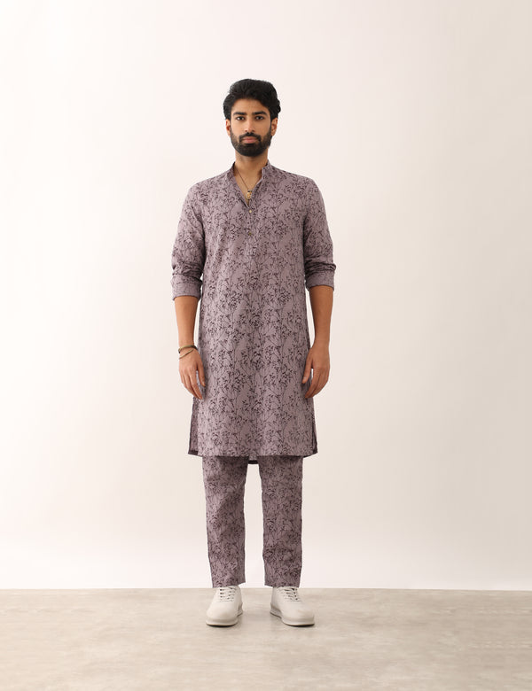 KRISH FOREST KURTA SET - PURPLE