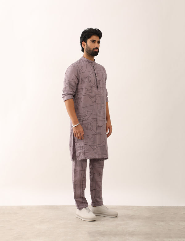 KRISH GATSBY KURTA SET - PURPLE