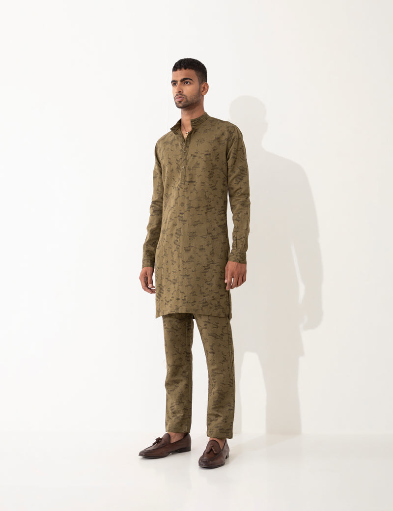 TORY VOID KURTA SET- BROWN