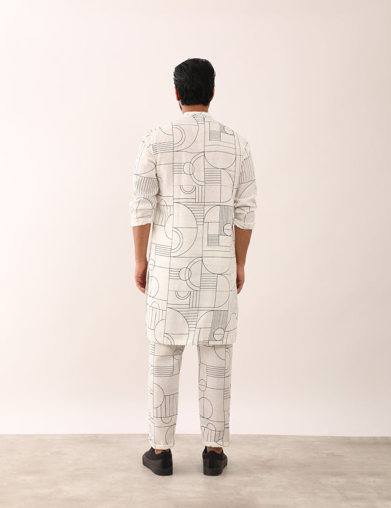 PRANAV GATSBY KURTA - WHITE