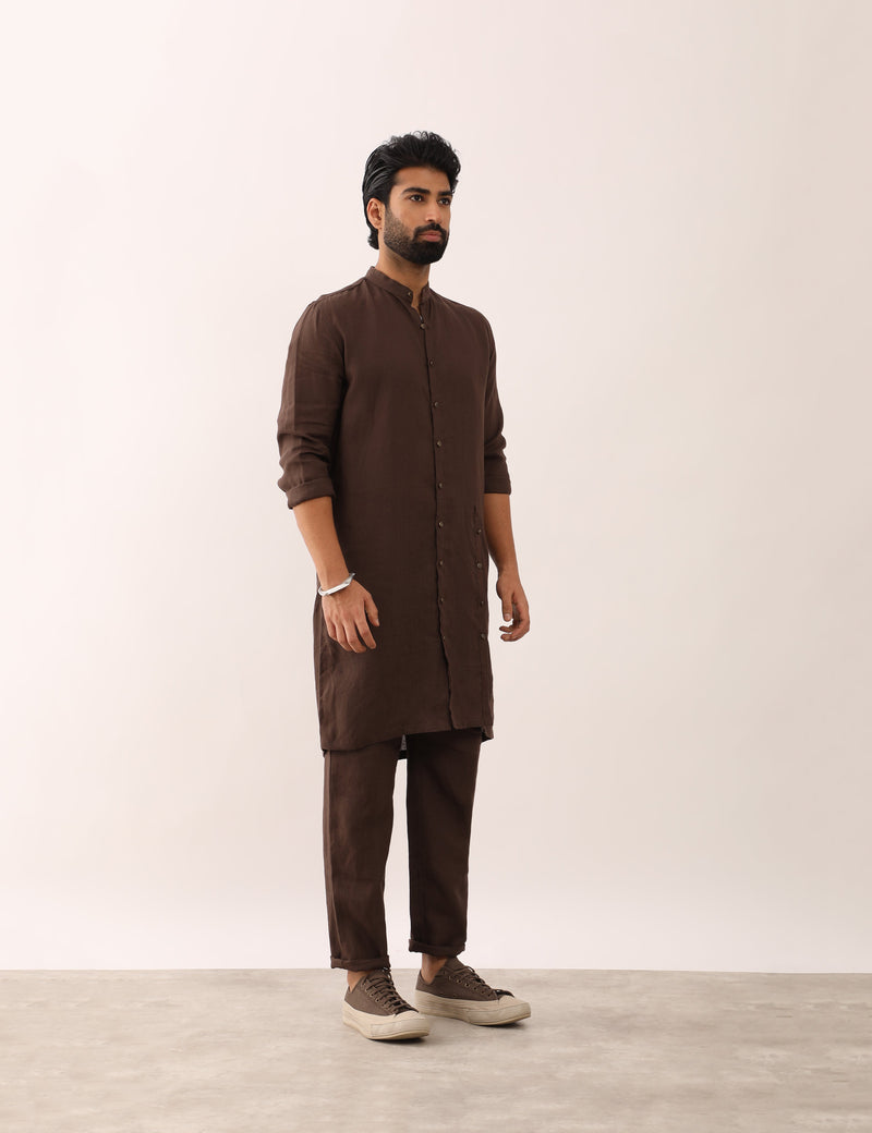 ALOK KURTA SET - BROWN