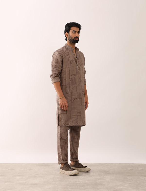 KRISH GATSBY KURTA - STONE