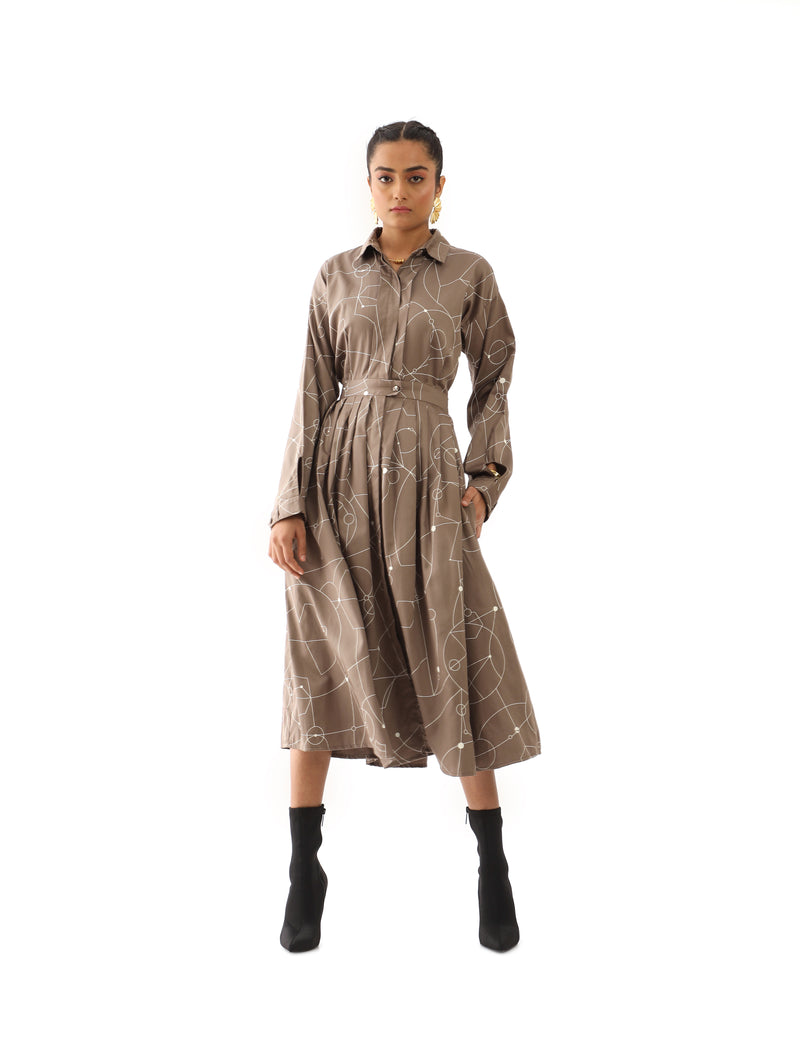 QUINN DRESS - TAUPE