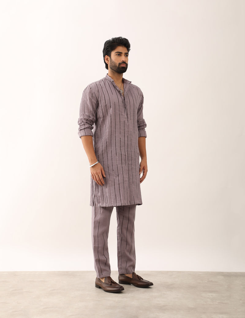 KALPIT STRIPES KURTA SET - PURPLE