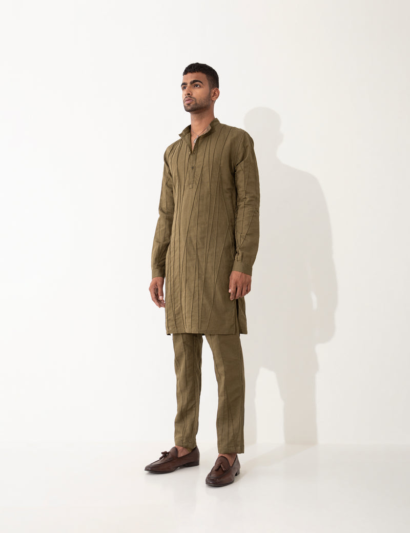 ASHER KURTA SET  - BROWN