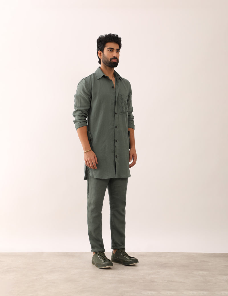 VEDANT SHIRT SET - GREEN