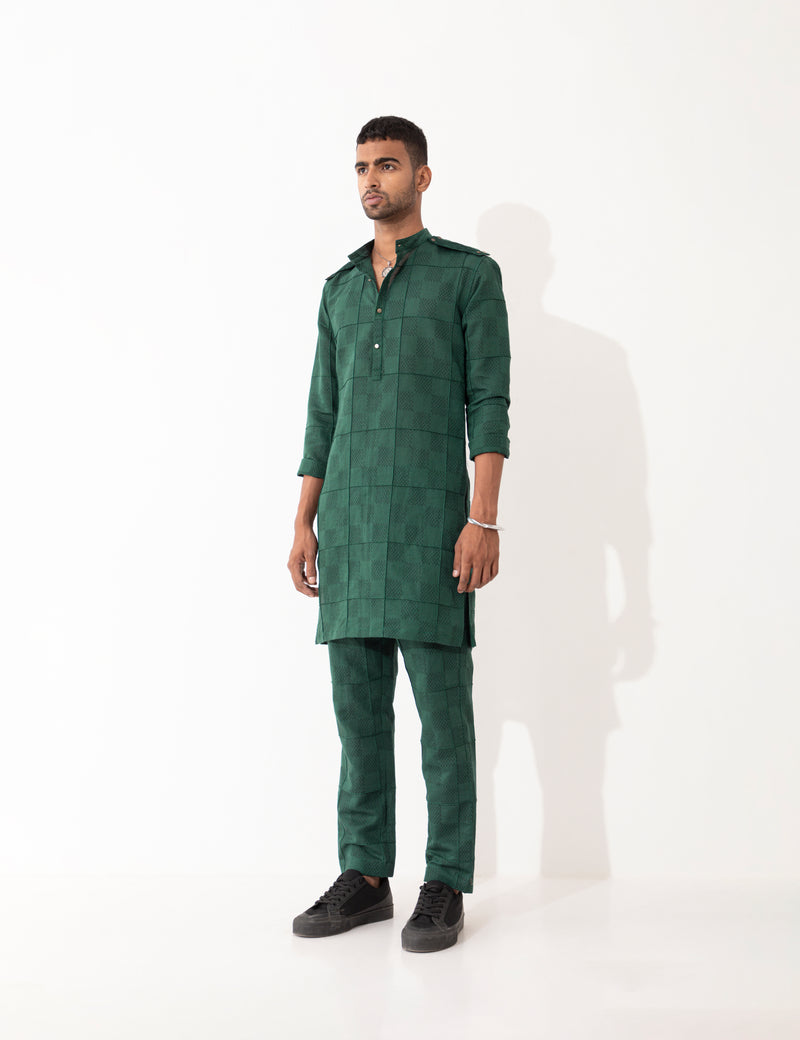 AUBREY MESH KURTA - GREEN