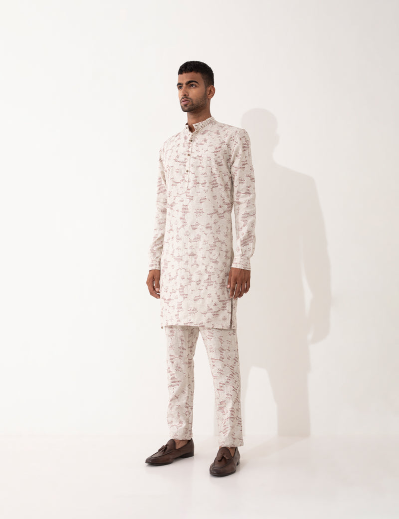 TORY VOID KURTA SET- IVORY