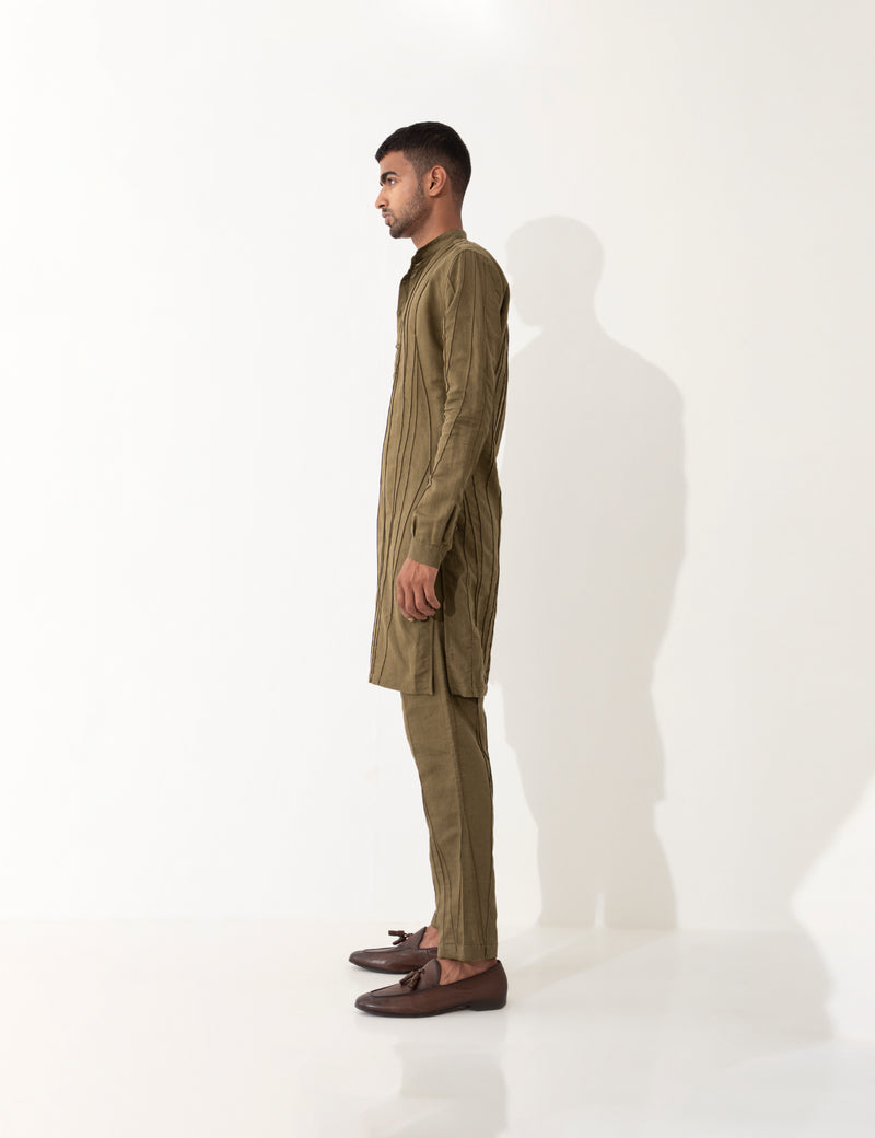 ASHER KURTA SET  - BROWN