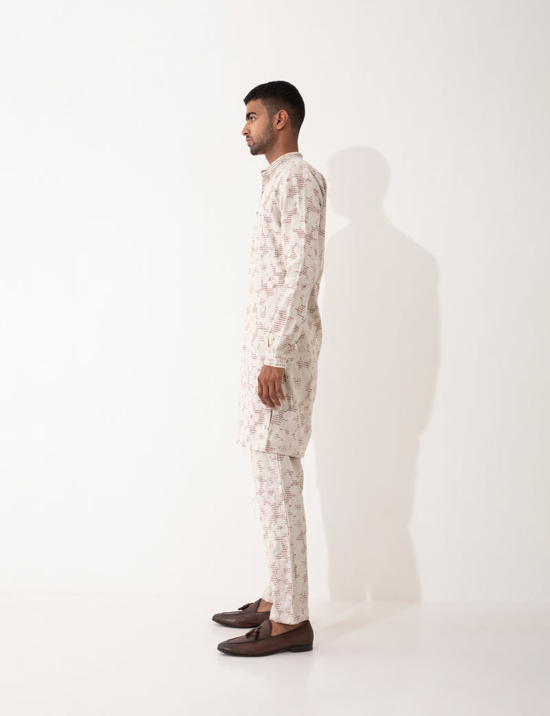 TORY VOID KURTA SET- IVORY