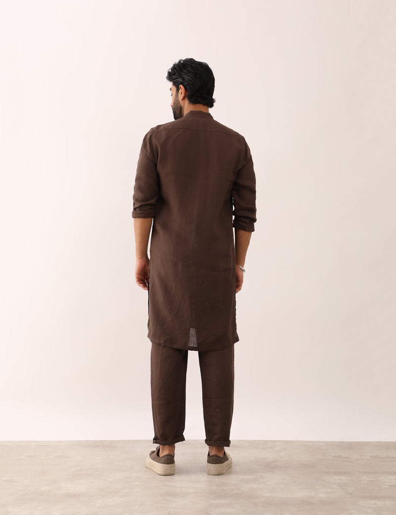 ALOK KURTA SET - BROWN