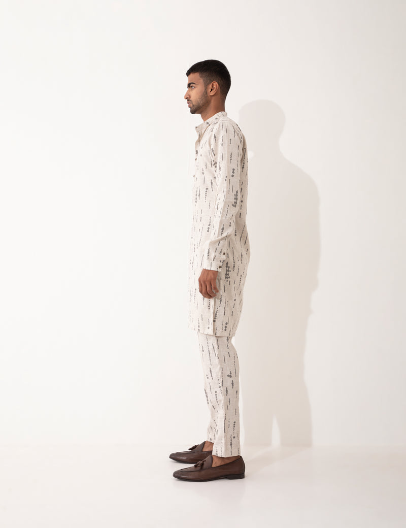 ZANDER BLOT KURTA - IVORY