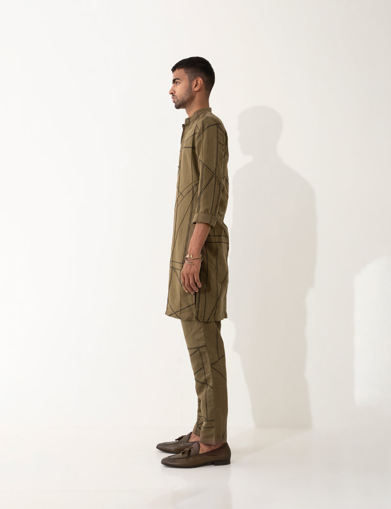 ED PIPELINE KURTA SET- BROWN