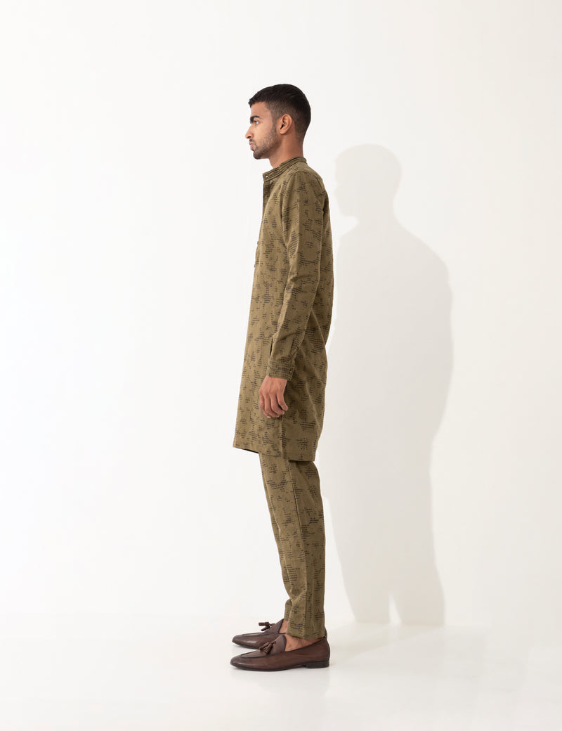 TORY VOID KURTA SET- BROWN