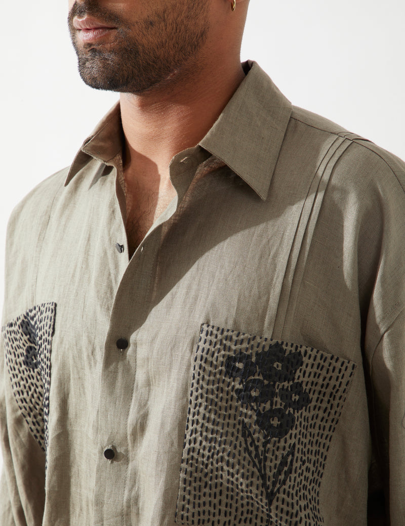 BLAISE FARM SHIRT SET - OLIVE