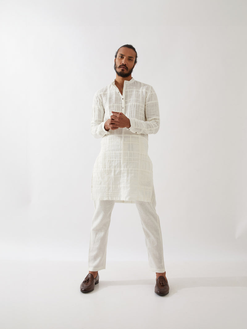 LUKE KURTA SET - WHITE