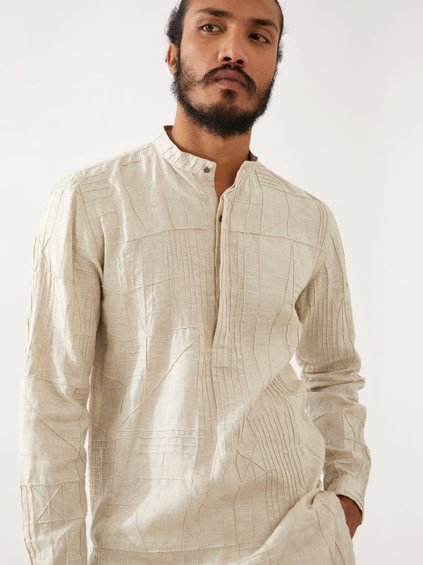 ETHAN KURTA SET - IVORY