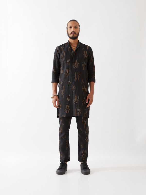 CARSON METEOR KURTA SET - BLACK