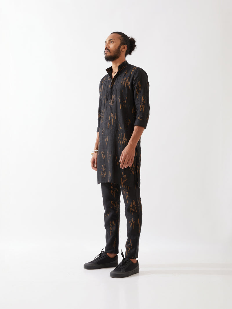 CARSON METEOR KURTA SET - BLACK