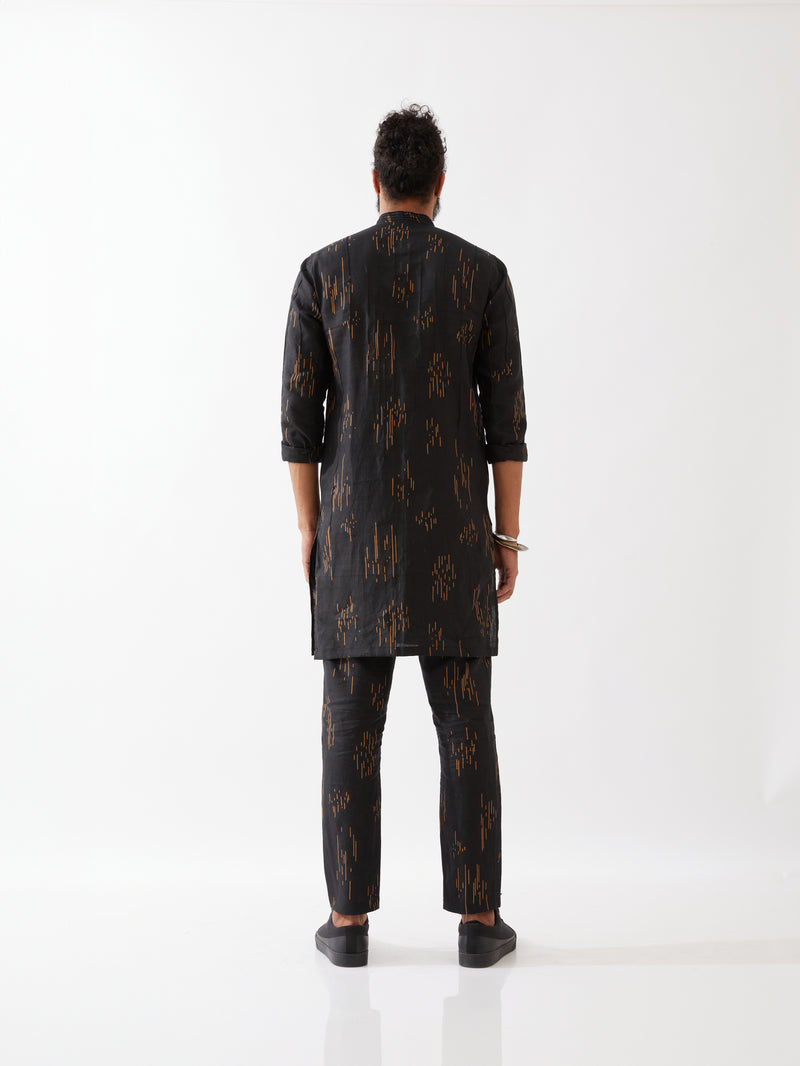 CARSON METEOR KURTA SET - BLACK