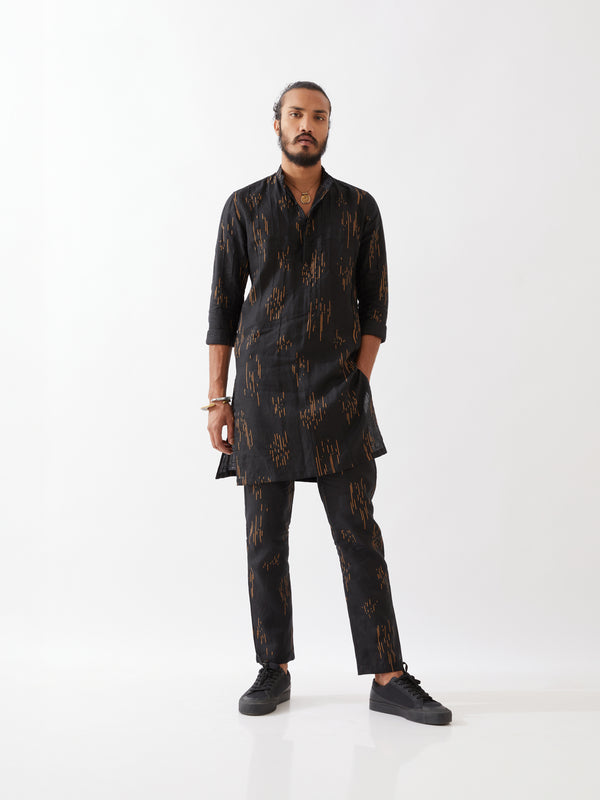 CARSON METEOR KURTA SET - BLACK