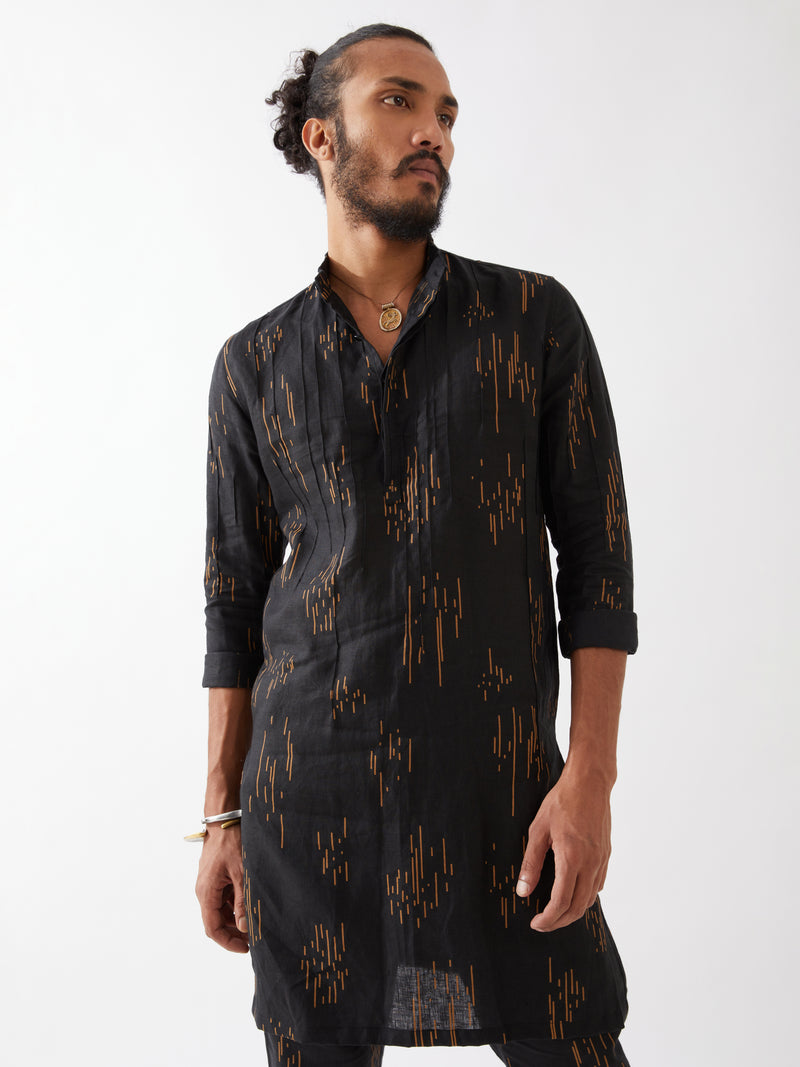 CARSON METEOR KURTA SET - BLACK