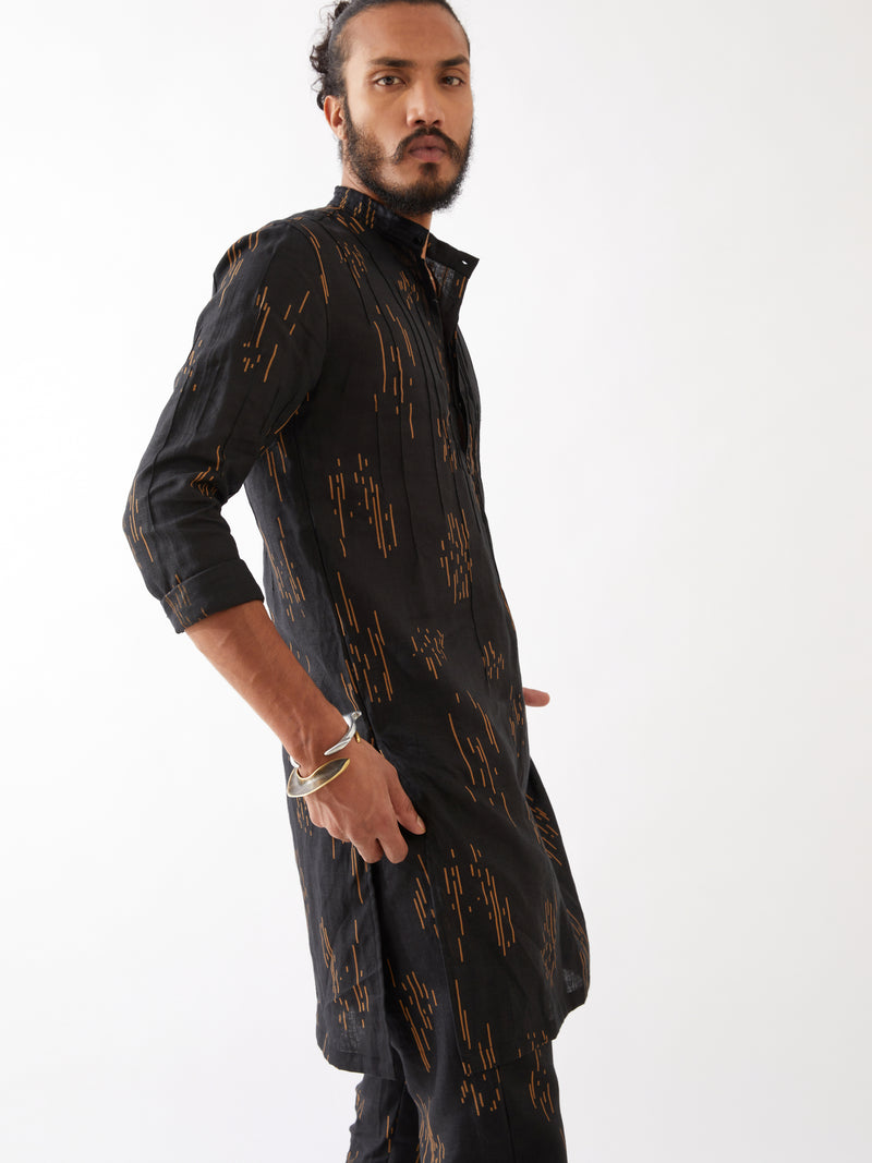 CARSON METEOR KURTA SET - BLACK