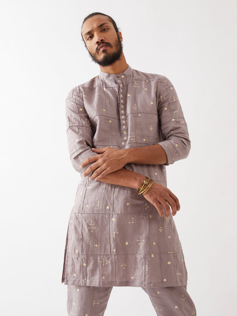 DIEGO ELEMENTS KURTA SET - PURPLE