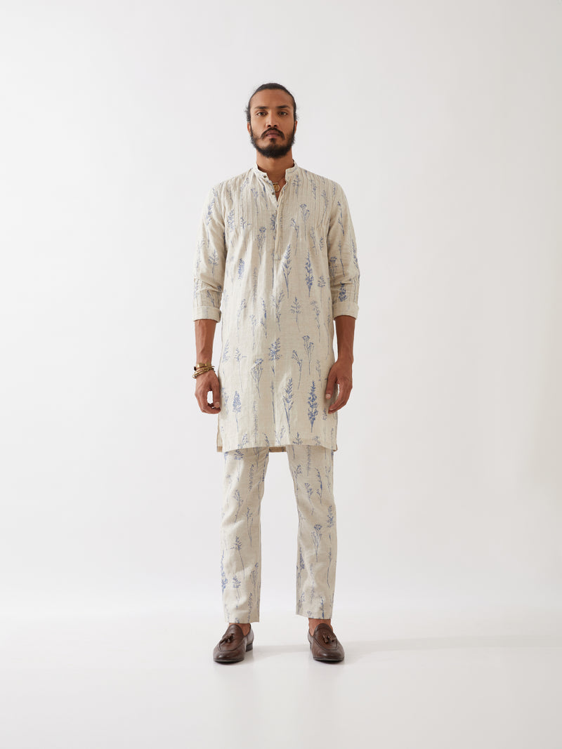 DECLAN BOTANICA KURTA SET - IVORY