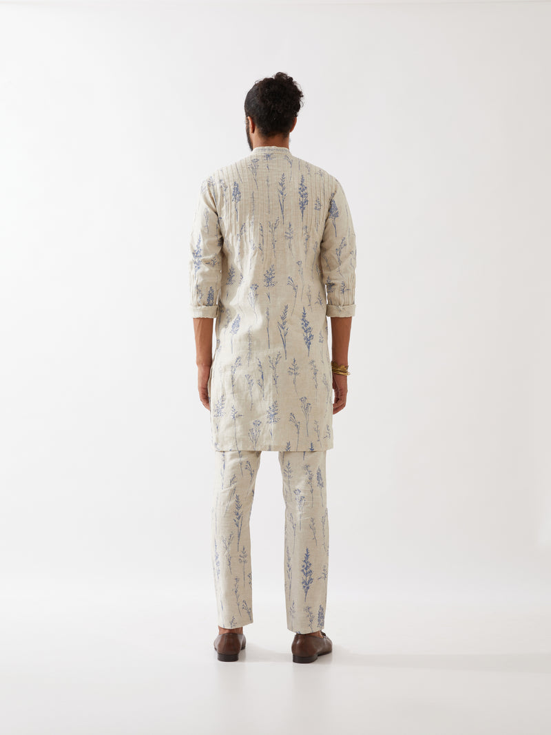 DECLAN BOTANICA KURTA SET - IVORY