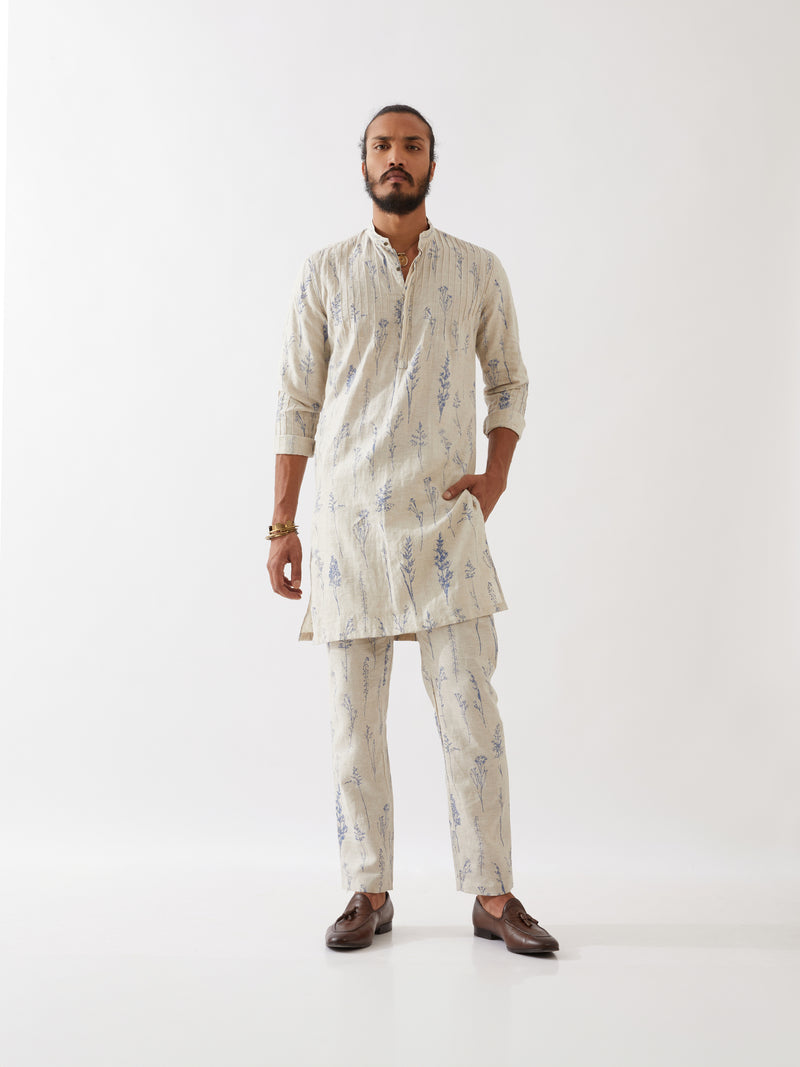 DECLAN BOTANICA KURTA SET - IVORY