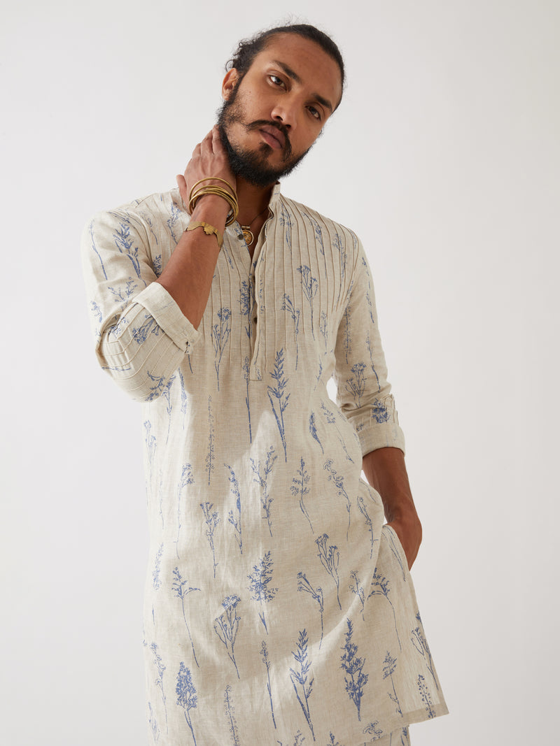 DECLAN BOTANICA KURTA SET - IVORY