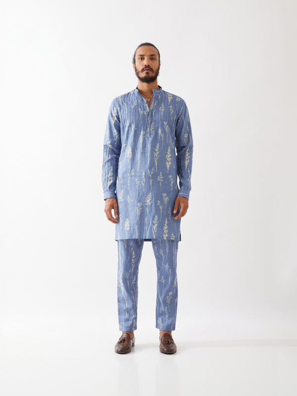 DECLAN BOTANICA KURTA SET - BLUE