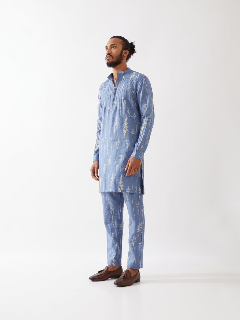 DECLAN BOTANICA KURTA SET - BLUE