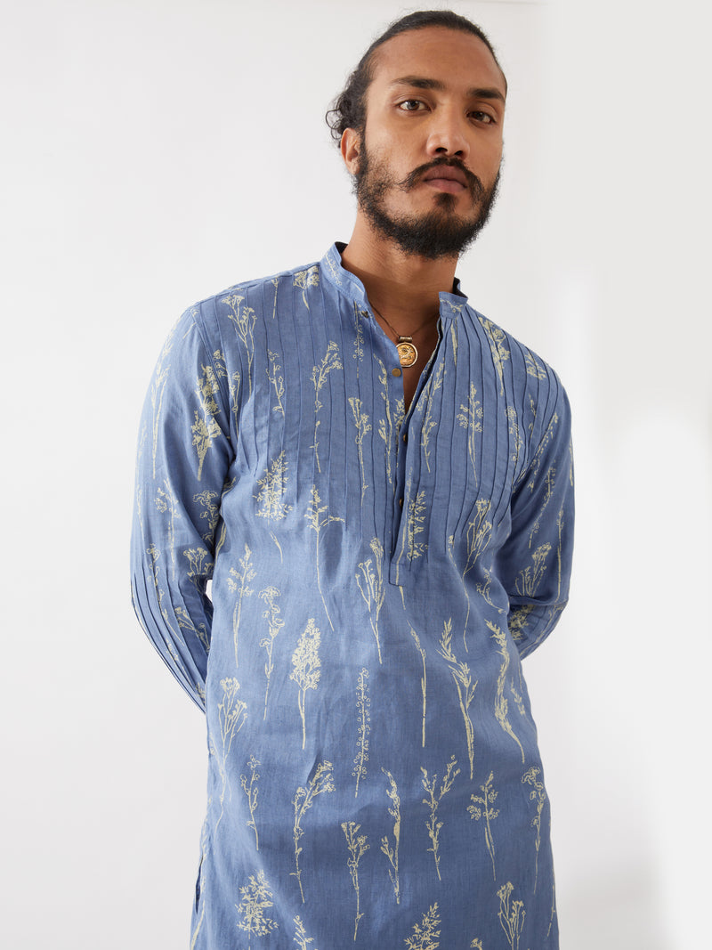 DECLAN BOTANICA KURTA SET - BLUE