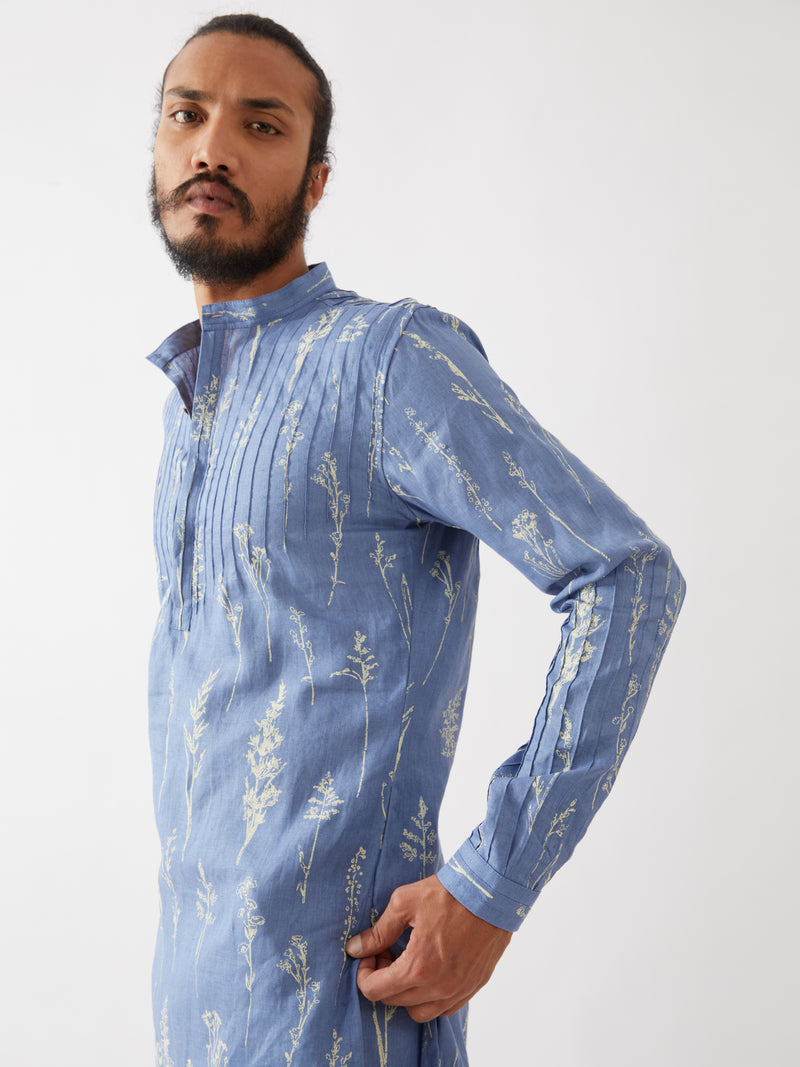 DECLAN BOTANICA KURTA SET - BLUE