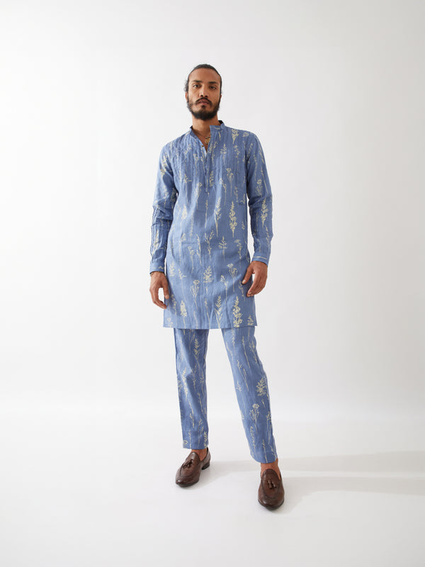 DECLAN BOTANICA KURTA SET - BLUE