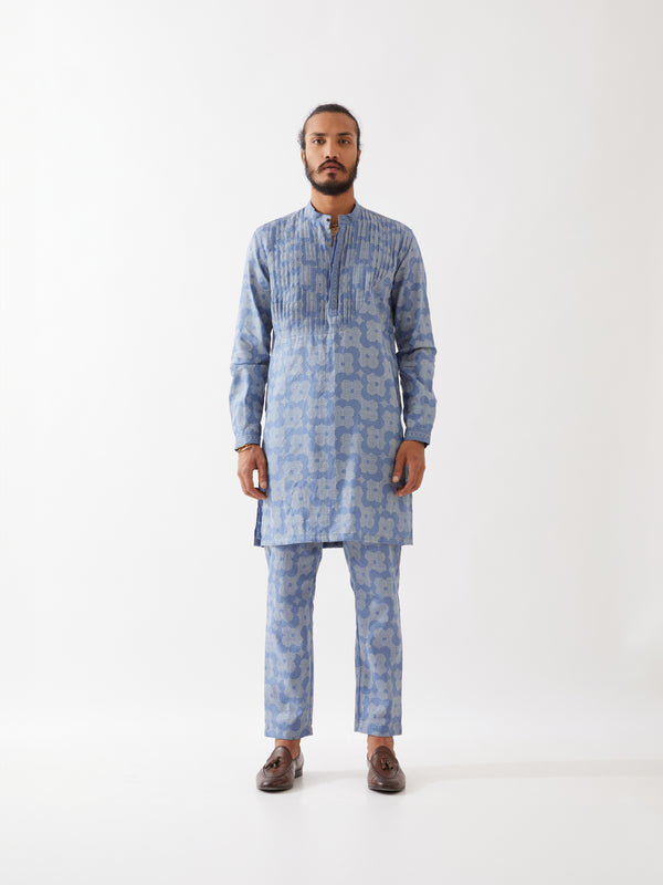 ACE FLORA KURTA SET - BLUE