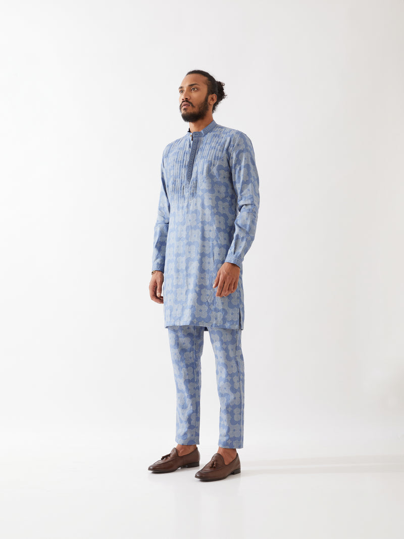 ACE FLORA KURTA SET - BLUE