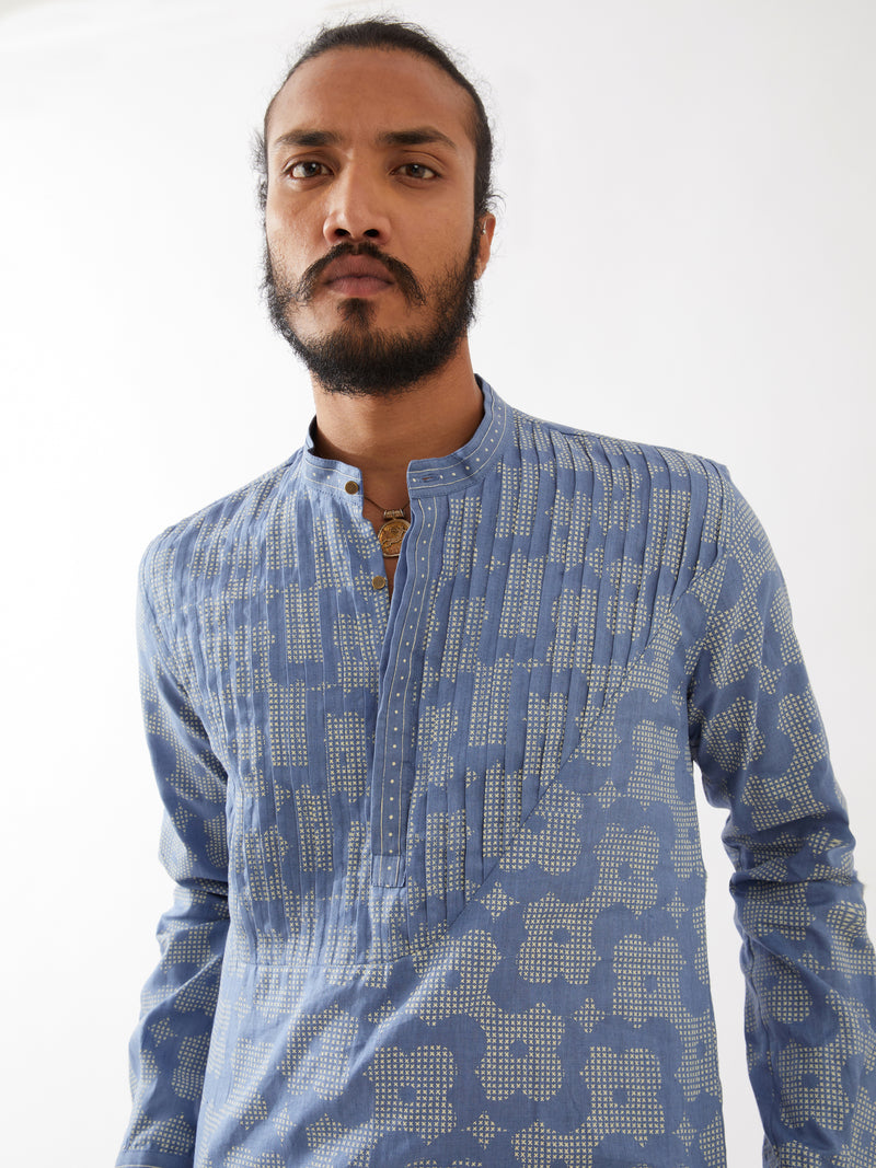 ACE FLORA KURTA SET - BLUE