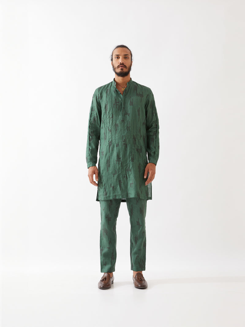 EMMETT CIRCUIT KURTA SET - GREEN